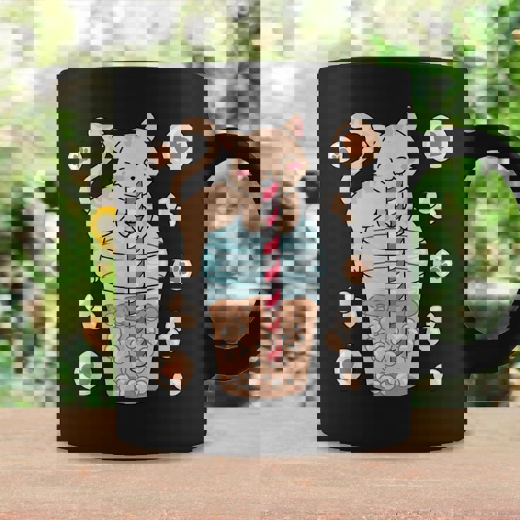 Kawaii Cat Boba Tea Japanese Anime Bubble Tea Neko Graphic Print Coffee Mug Gifts ideas