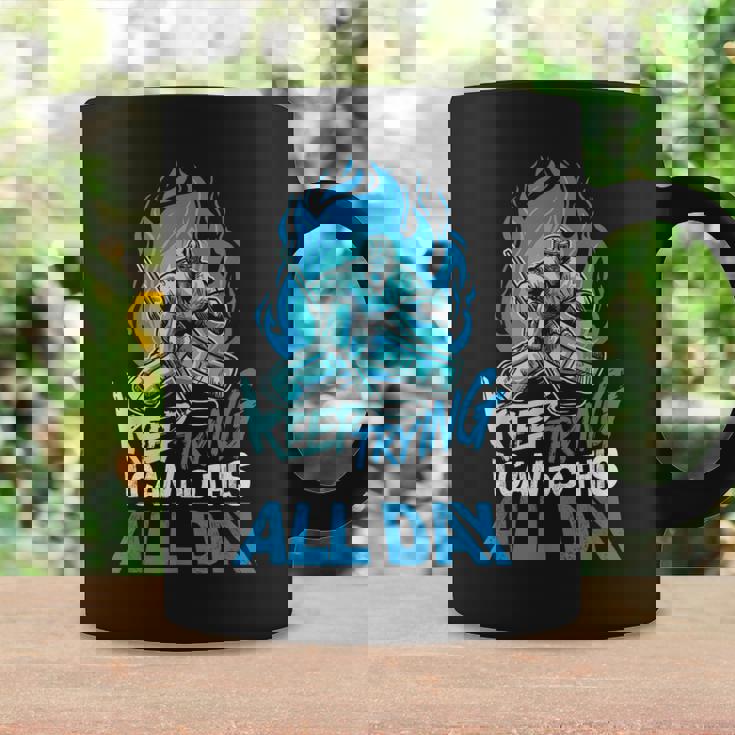 Keep Trying Hockey Sobre Hielo Portero Taza de café Ideas de regalos