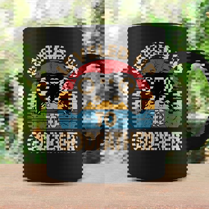 Leveled Up To Godfather Retro Promocionado A Padrino Regalo Taza de café Ideas de regalos