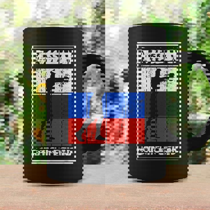 Leyenda De Boxeo Ruso Con Bandera Para Boxeador De Rusia Taza de café Ideas de regalos