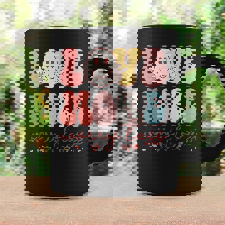 Love More Worry Less Smile Face Heart Happy Valentine's Day Graphic Print Coffee Mug Gifts ideas