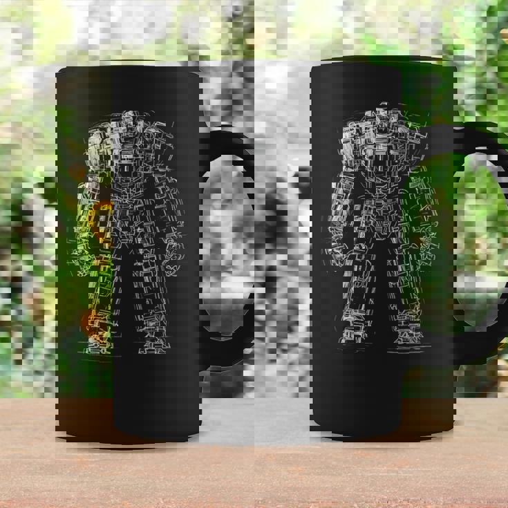 Mech Warrior Sketch Shirt Cool Tech Robot Fighter Graphic Print Coffee Mug Gifts ideas