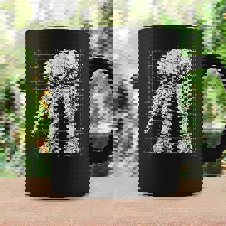Mech Warrior Sketch Shirt Tech Robot Fighter Graphic Print Coffee Mug Gifts ideas