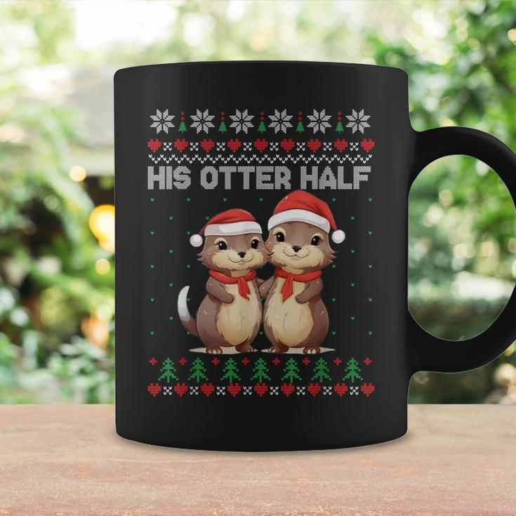 Her Otter Half His Otter Half Christmas Ugly Sweater Couple Tassen Geschenkideen