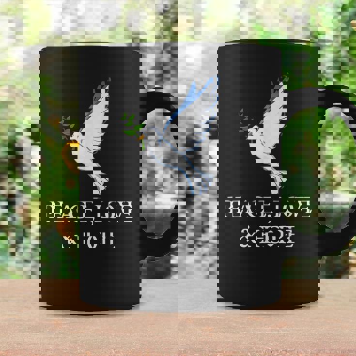 PEACE LOVE HOPE DOVE OLIVE BRANCH Graphic Print Coffee Mug Gifts ideas
