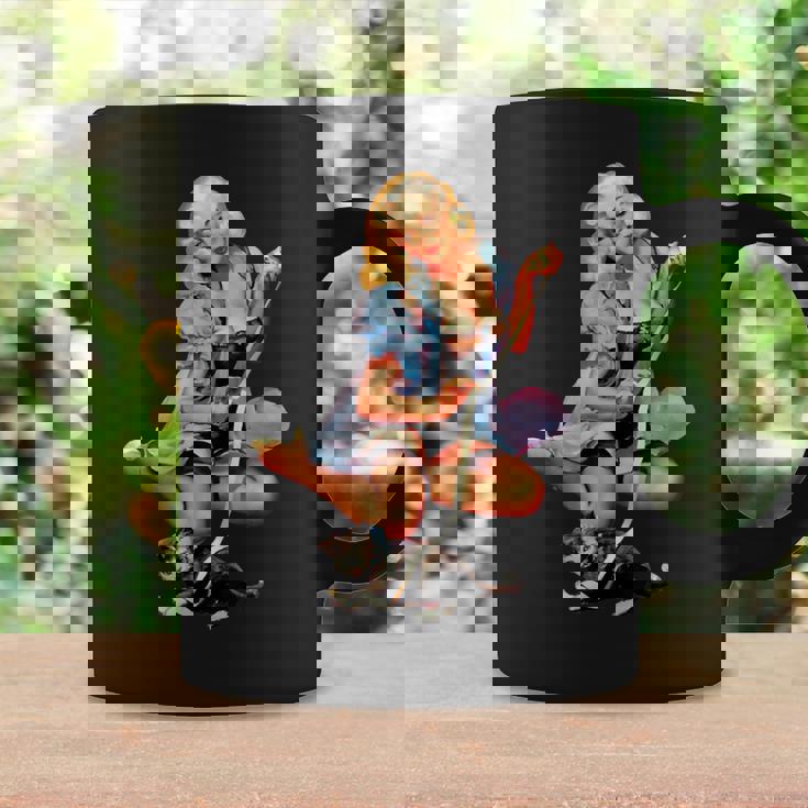 Pin Up Girl Pretty Blonde Noir Lingerie & Talons Hauts Tasse Idées cadeaux