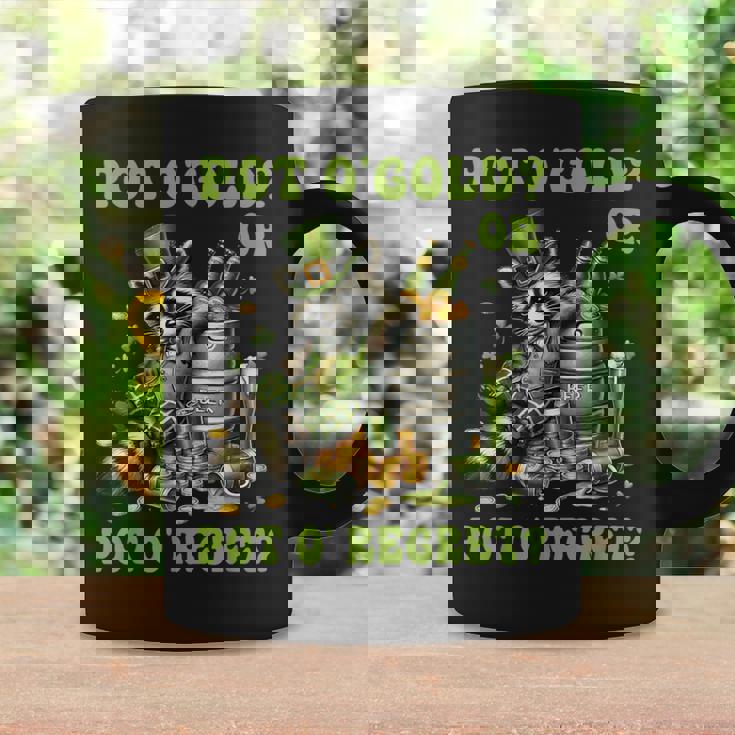 Pot O'Gold Or Pot O' Regret St Patrick's Day Raccoon Beer Graphic Print Coffee Mug Gifts ideas