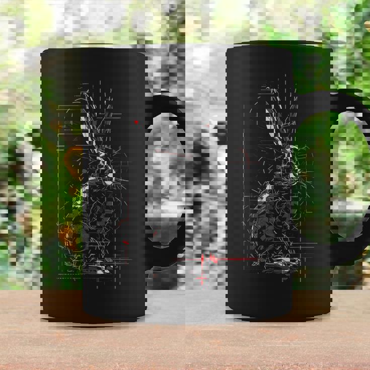 Rabbit Drawing Abstract Animal Art Geometric Graphic Hare Graphic Print Coffee Mug Gifts ideas