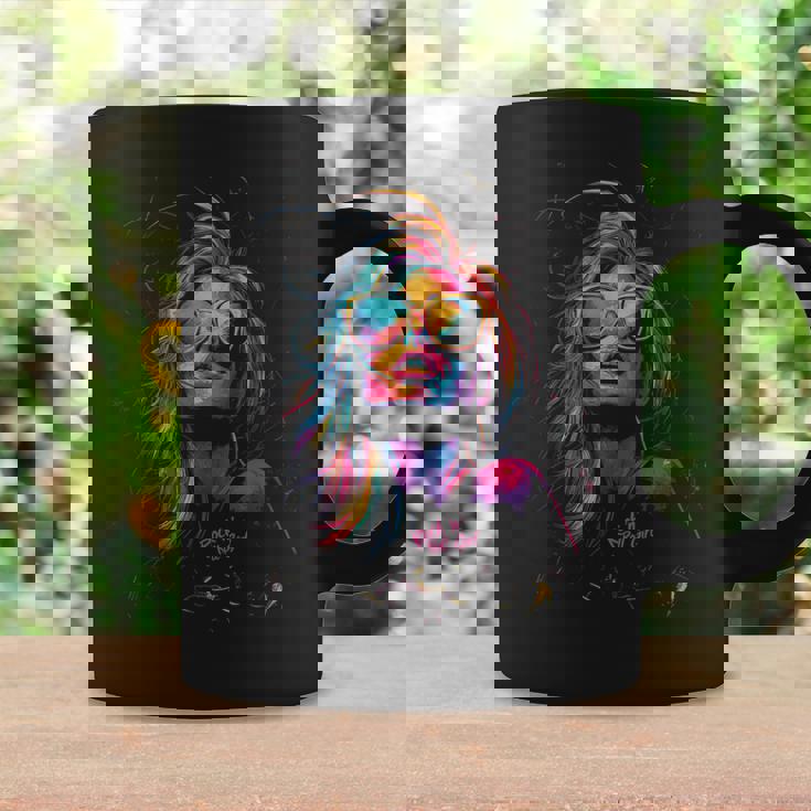 Retro Rock 'N' Roll Girl Música Rock Guitarrista Chica Taza de café Ideas de regalos
