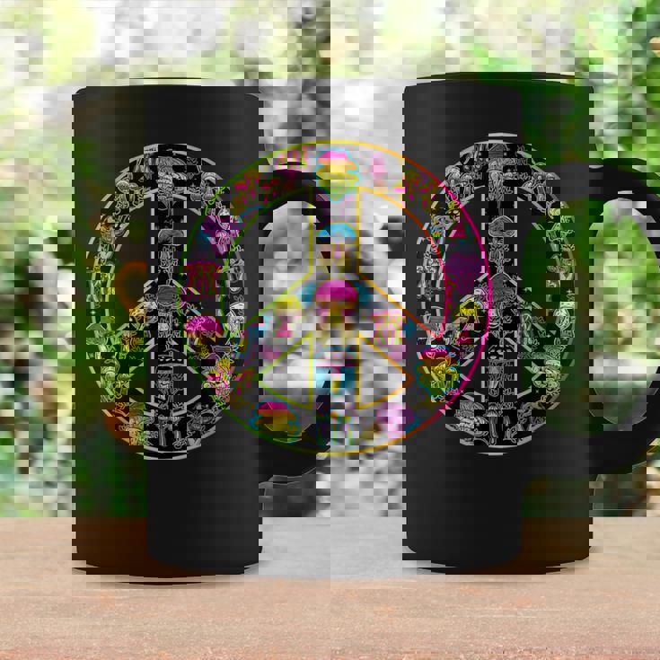 Signe De Paix Groovy Mushroom Cottagecore Retro Hippie Tasse Idées cadeaux