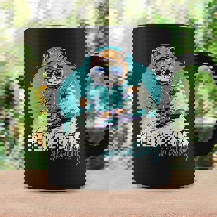 Skiing Cat Winter Sports Adventure Downhill Fun Coffee Mug Gifts ideas