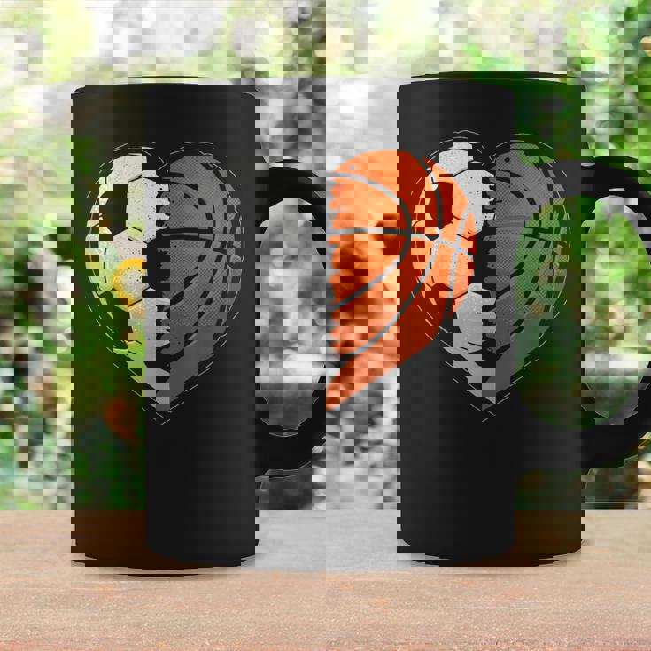 Soccer Basketball Ball Heart Sports Lover Valentines Day Coffee Mug Gifts ideas