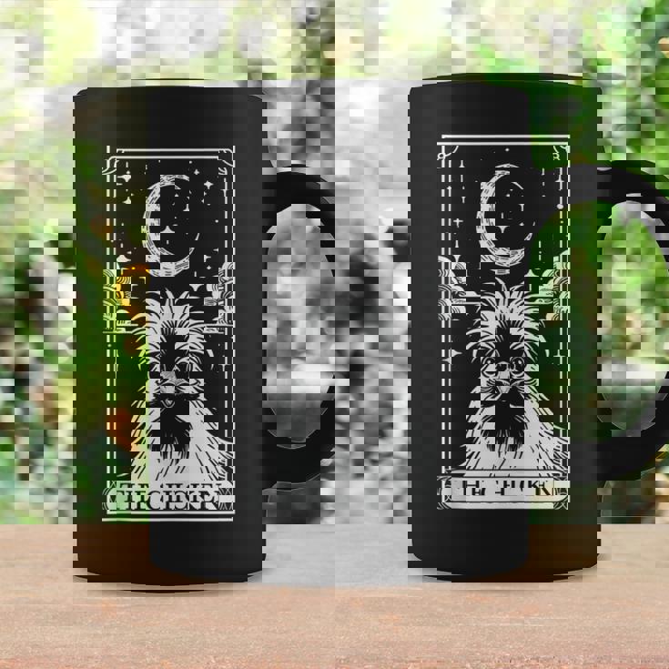 Tarot Card Vintage Crescent Moon Silkie Chicken Farm Animal Tank Top Graphic Print Coffee Mug Gifts ideas