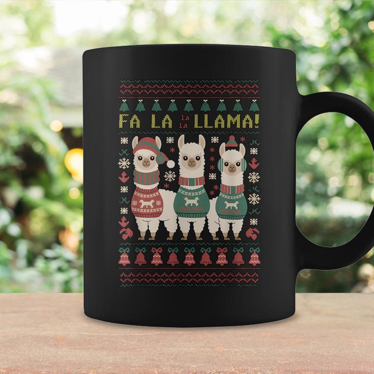 Ugly Christmas Sweater Fa La La Llama Merry Xmas Cute Alpaca Tassen Geschenkideen