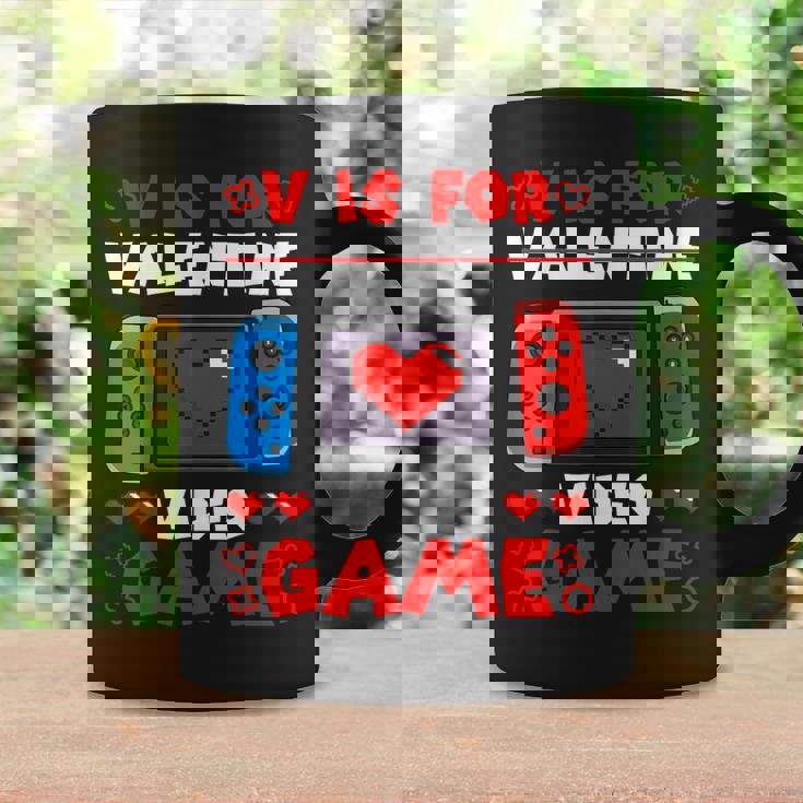 V Is For Video Games Valentine Gamer Valentines Day Boy Coffee Mug Gifts ideas