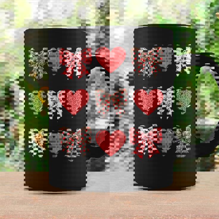 Valentines Day Hearts Leopard Coquette Bow Girls Boys Coffee Mug Gifts ideas