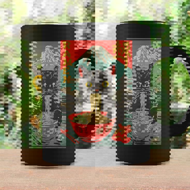 Vintage Cat Ramen Anime Cat Japanese Graphic Coffee Mug Gifts ideas