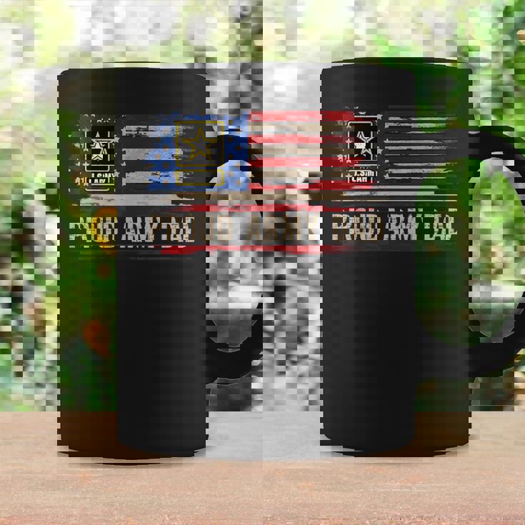 Vintage Proud Army Dad American Flag Veteran Graphic Print Coffee Mug Gifts ideas