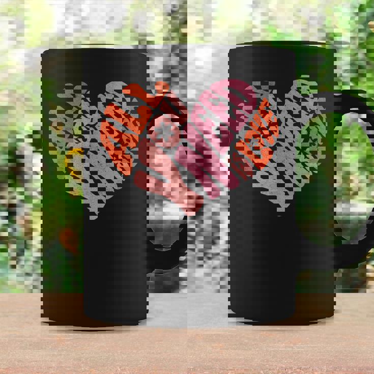 Women's All You Need Is Love Retro Groovy Vintage Heart Girl Graphic Print Coffee Mug Gifts ideas