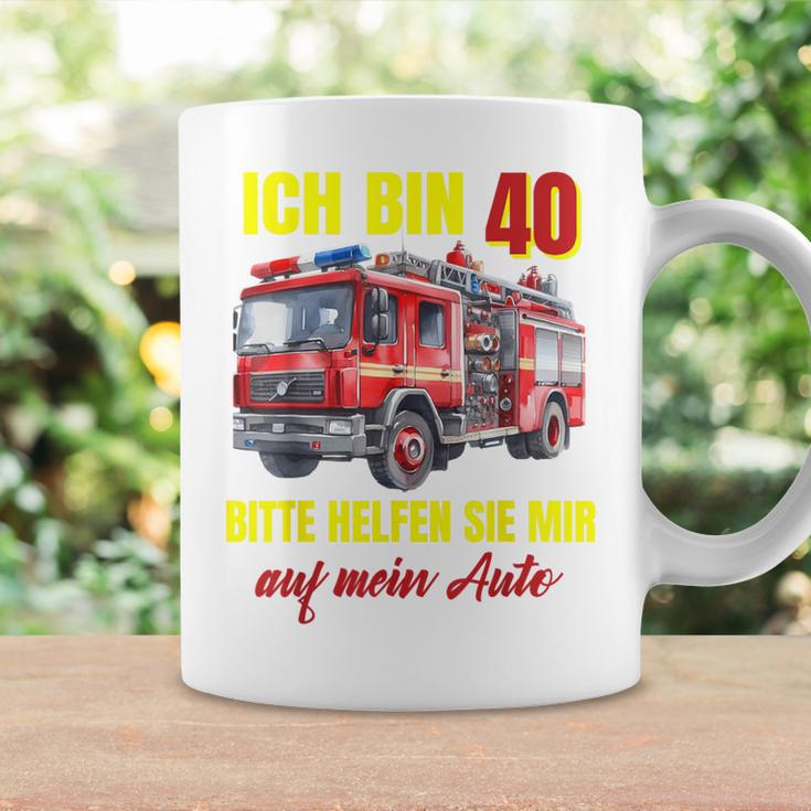 40Th Birthday Man Woman Fire Brigade Blue Tassen Geschenkideen