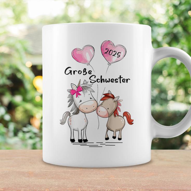 Children's Big Sister 2025 Horses Baby Pregnancy Announcement Gray Tassen Geschenkideen