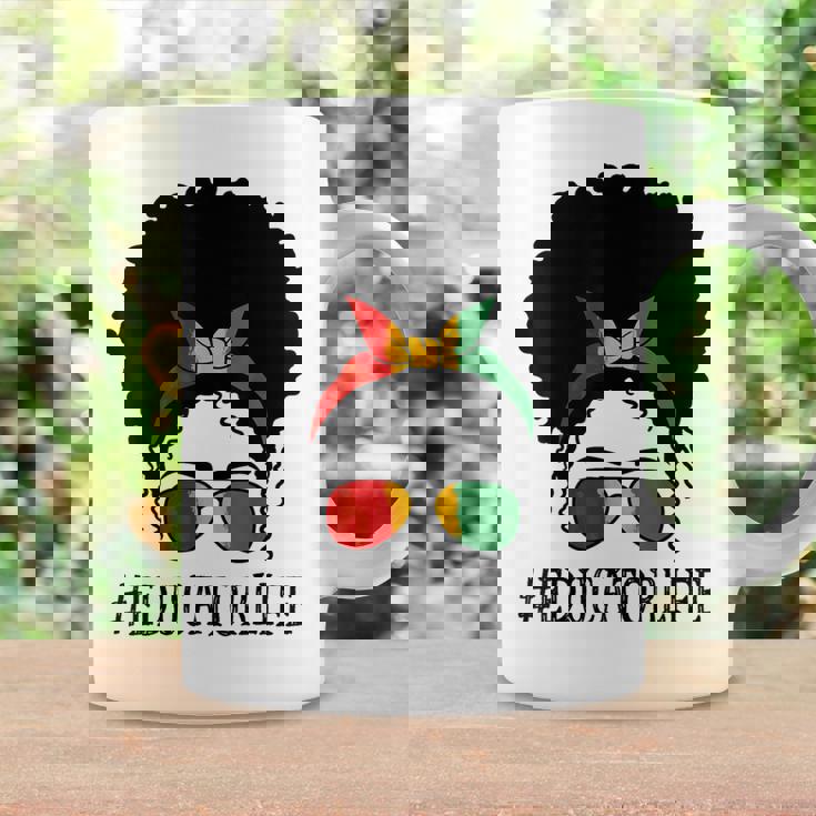 Educator African Women Messy Bun History Month Culture Graphic Print Coffee Mug Gifts ideas
