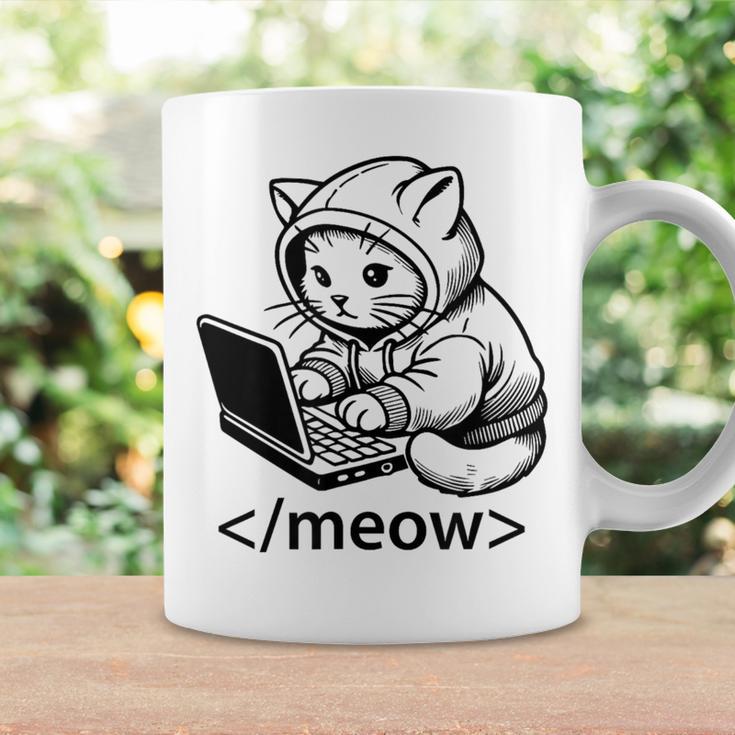 Kitten Developer Meow Code Block Laptop Cat Hacker Divertido Taza de café Ideas de regalos