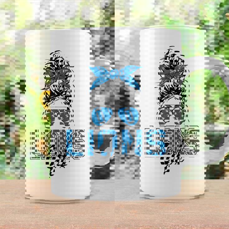 Lions Girl Messy Bun Sports Fan Team Coffee Mug Gifts ideas