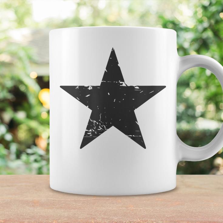 Retro Dark Grey Star Distressed Vintage Minimalist Hipster Coffee Mug Gifts ideas