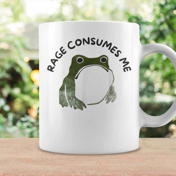 Retro Rage Is Consuming Me Meme Angry Grumpy Frog Coffee Mug - Seseable