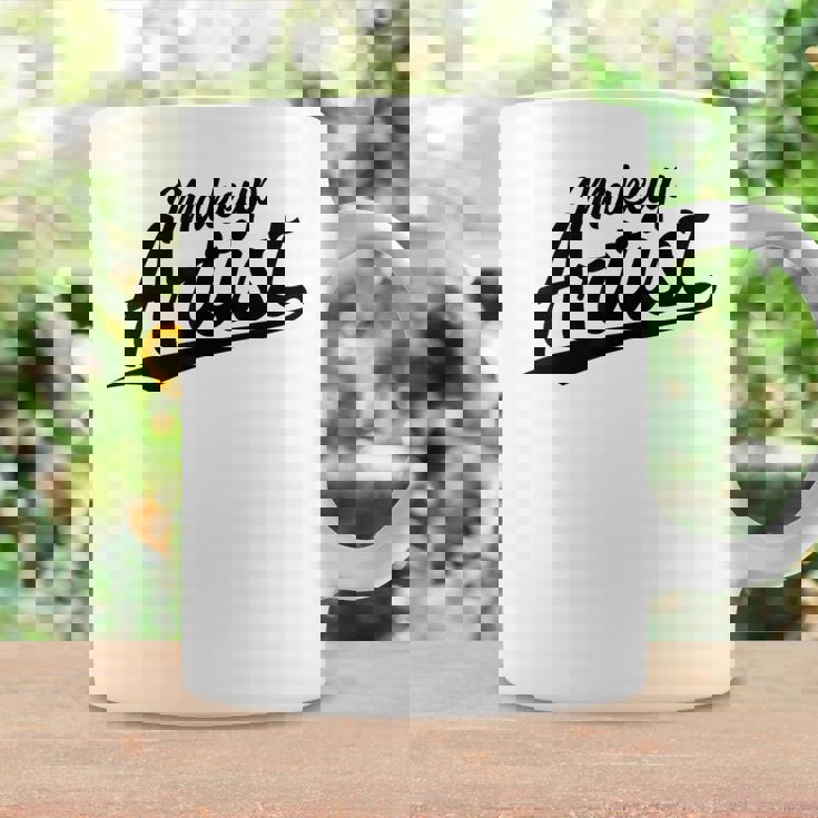 Retro Swoosh Job Title Makeup Artist Taza de café Ideas de regalos