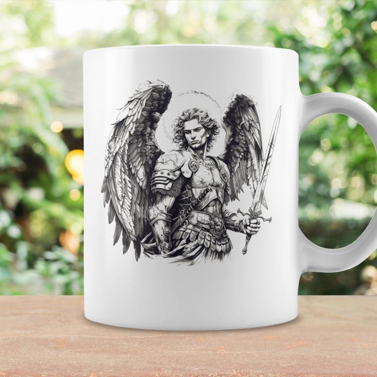 Saint Michael The Archangel Tattoo Style Tassen Geschenkideen