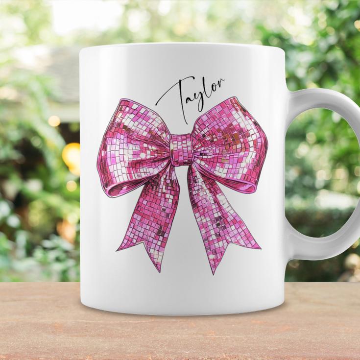 Taylor Lover First Name N Girls Pink Disco Ball Bow Tassen Geschenkideen