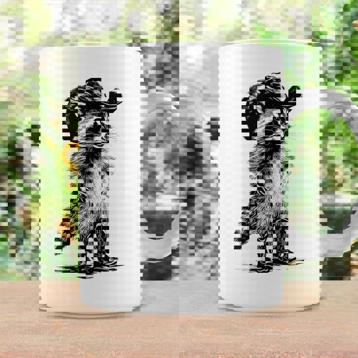 Vintage Raccoon Cowboy Cowgirl Western Country Trash Panda Coffee Mug Gifts ideas