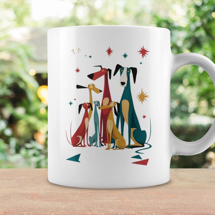 Vintage Retro Mid-Century Long Neck Dogs 50S 60S Style Coffee Mug - Seseable