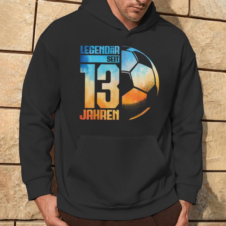 13Th Birthday Decoration Football Player 13 Years Boy Nager Kapuzenpullover Lebensstil