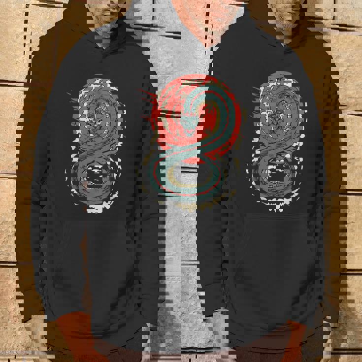 Art Japonais Kanji Dragon Japonais Sun Streetwearintage Rétro Sweat à capuche Lifestyle