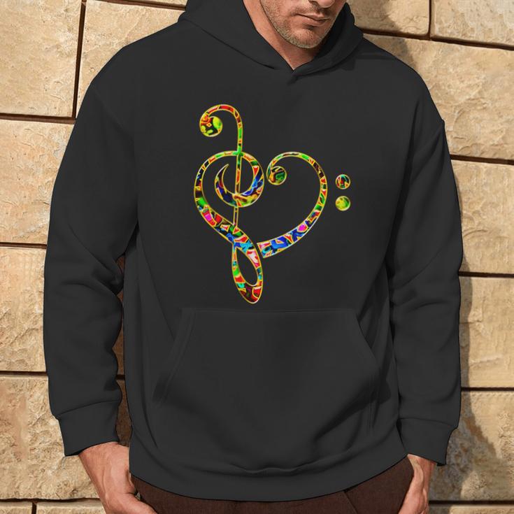 Bass Clef Heart I Love Music Bass Kapuzenpullover Lebensstil