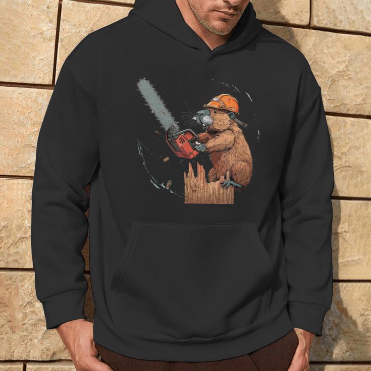 Beaver Lumberjack Chainsaw Kapuzenpullover Lebensstil