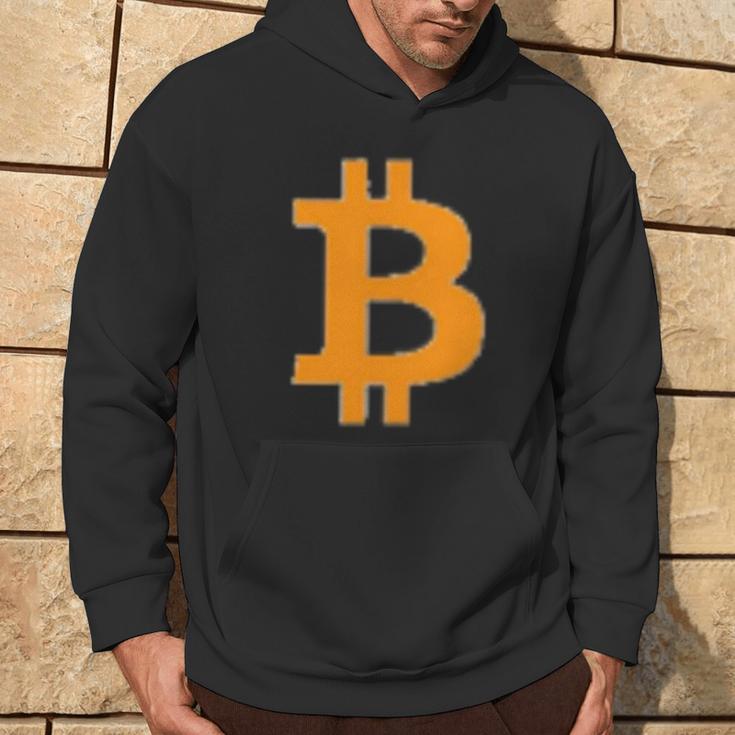 Bitcoin Logo Small Simple Subtle Little Centred Kapuzenpullover Lebensstil