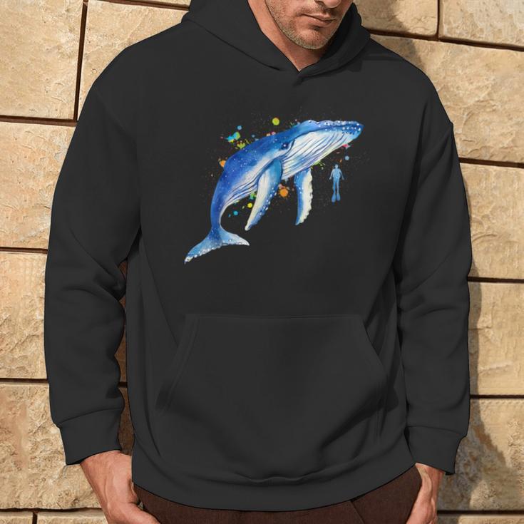 Blue Whale Diver Whale Kapuzenpullover Lebensstil