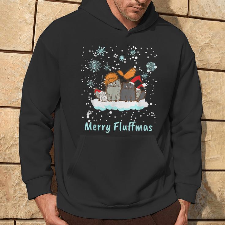 Christmas I Merry Fluffmas I Christmas Cats Cat Kapuzenpullover Lebensstil