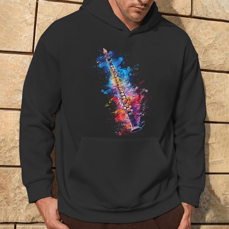 Clarinet Instrument On Colourful Painted Clarinet Kapuzenpullover Lebensstil