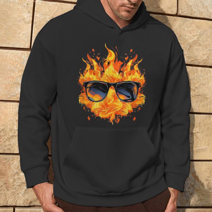 Cool Fire And Flames Glasses Kapuzenpullover Lebensstil