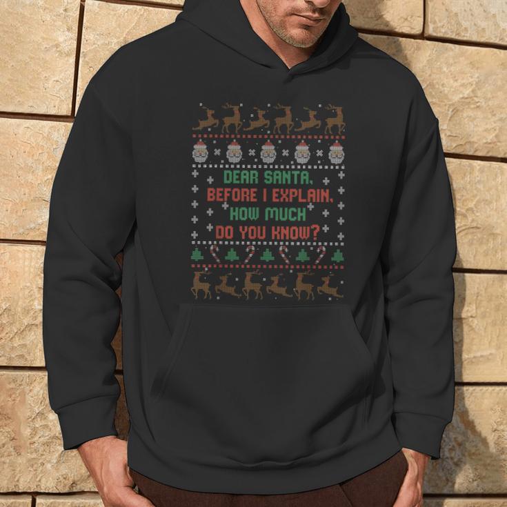 Dear Santa Before I Explain How Much Do You Know Kapuzenpullover Lebensstil