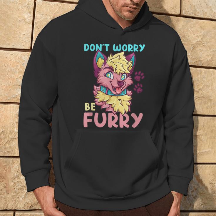 Don't Worry Be Furry I Furry Fandom Cosplay Kapuzenpullover Lebensstil