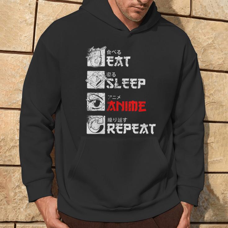 Eat Sleep Anime Repeat Manga Anime Manga Japan Outfit Kapuzenpullover Lebensstil