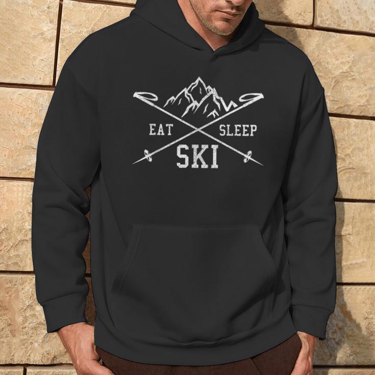 Eat Sleep Ski Repeat Skiing Holidays Skier Kapuzenpullover Lebensstil