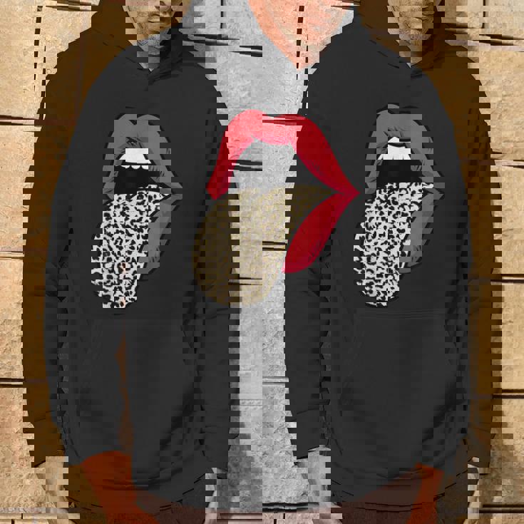 Estampado De Leopardo Labios Rojos Sexy Cheetah Leopard Print Labios Rojos Sudadera Estilo de vida