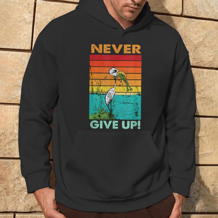 Never Ever Give Up Motivational Kapuzenpullover Lebensstil